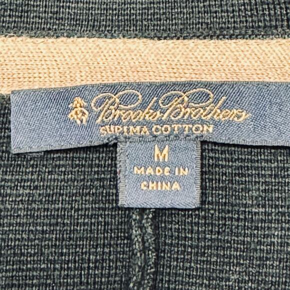 Brooks Brothers Double Breasted Sweater Jacket Black Pima Cotton Knit Medium - Picture 9 of 10